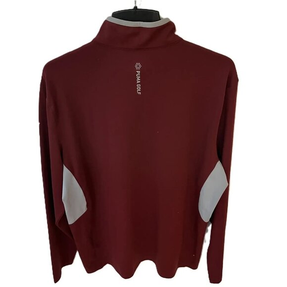 Puma Golf Pro Gamer Maroon 1/4 Zip Pullover Long Sleeve Shirt Size Large - Picture 3 of 5